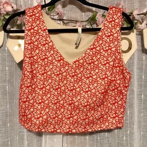 Tan & orange crop top